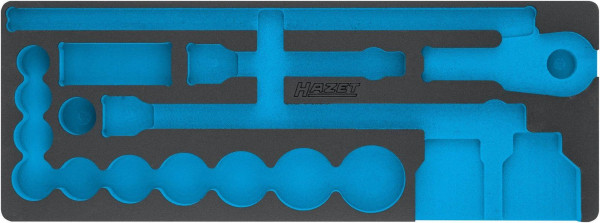 Insert en mousse souple à 2 composants Hazet, insert en mousse souple à 2 composants, vide pour 1002, 1002 Z Dimensions / longueur : 570 mm x 220 mm, 163-399L