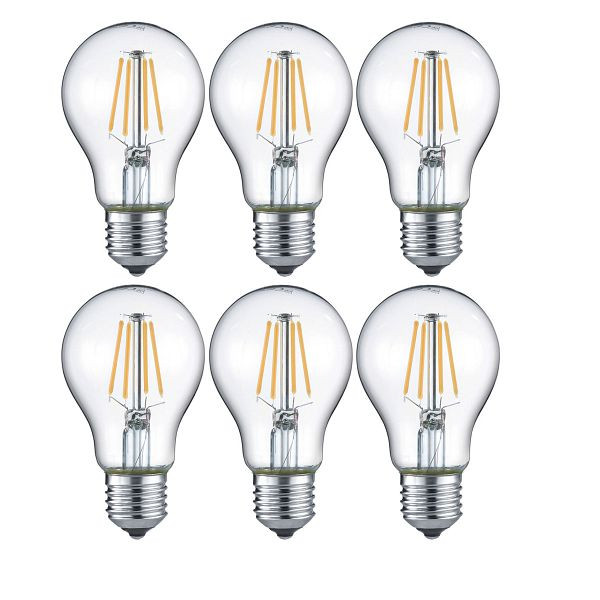 Mendler Trio LED source lumineuse RL187, ampoule à incandescence, E27 4W EEK E, blanc chaud, lot de 6, 3x65345
