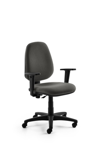 Chaise pivotante Mayer Sitzmöbel , structure noire, roulettes pour tapis, anthracite, accoudoirs réglables en hauteur, 2211S_AV_26394