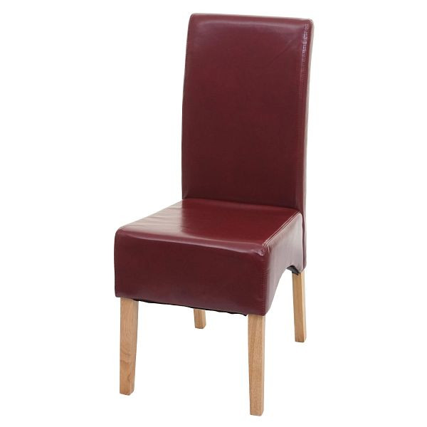 Chaise de salle à manger Mendler Latina, chaise de cuisine, cuir, rouge, pieds légers, 74543