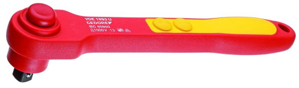 Cliquet réversible GEDORE VDE 1/2" avec déverrouillage par bouton-poussoir, 6123910