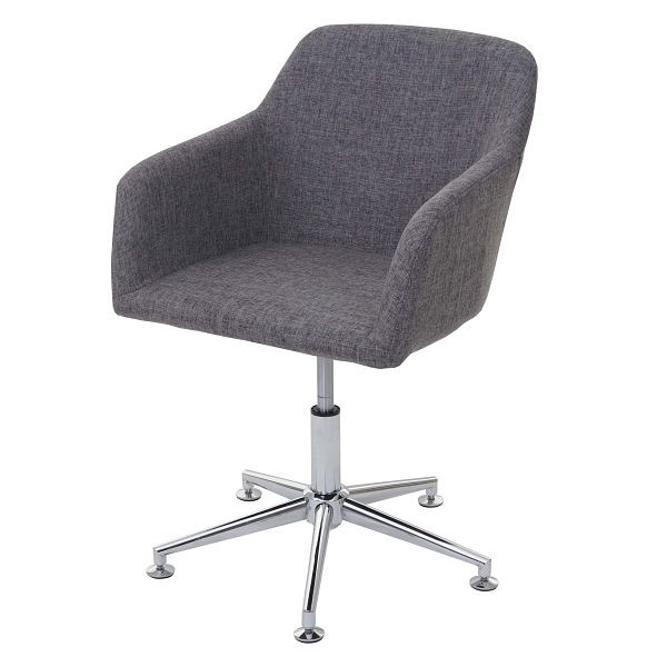 Chaise de salle à manger Mendler HWC-A74, chaise pivotante, chaise longue, réglable en hauteur, textile, gris, 57835