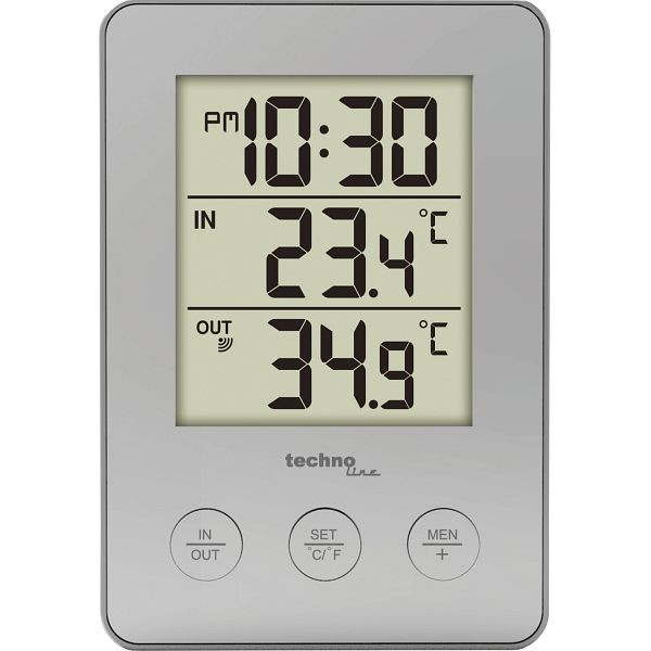 Station de température Technoline, dimensions : 76 x 110 x 22 mm, WS 9175