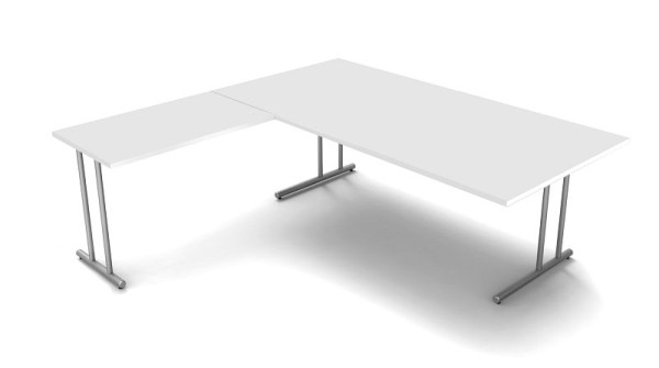 Poste de travail d'angle Kerkmann, Start Up, L 2000 mm x P 2000 mm x H 750 mm, couleur : blanc, 11436710