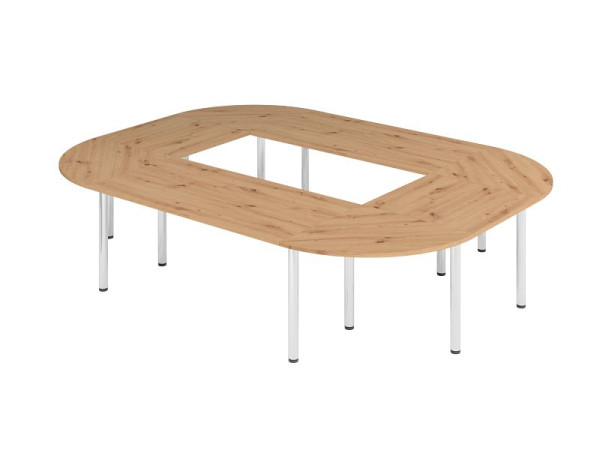 Set de table Hammerbacher K4, plateau : chêne noueux, composé de : 2 x VKP16, 2 x VKP08, 4 x VKP91, 12 x VSTFK en chrome, VSETK4/R/C
