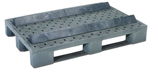 Euro palette DENIOS, en PE-RE, 800 x 1200 x 200 mm, avec 3 semelles et 2 cales longitudinales, lot de 5, 312669