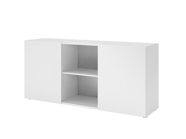 Buffet Hammerbacher à portes coulissantes 1780, 2 OH, corps : blanc / façade : blanc, 160 x 42 x 74,8 cm (LxPxH), V1780/W/W