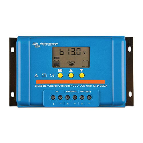 Contrôleur de charge solaire Victron Energy BlueSolar PWM DUO-LCD & USB 12/24 V-20 A, SCC010020060