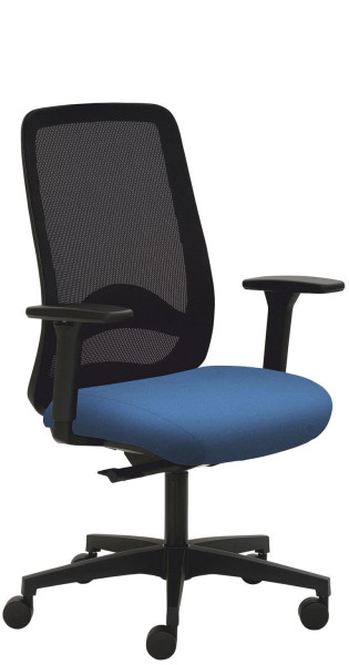 Chaise pivotante Mayer Sitzmöbel , piètement en plastique, accoudoirs 3D, réglage de la profondeur d'assise, bleu, 2228_AV3D_SYM++_30612