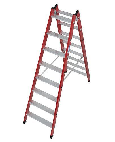 Echelle double DENIOS en plastique, en PRV, 2 x 8 marches, 257-536