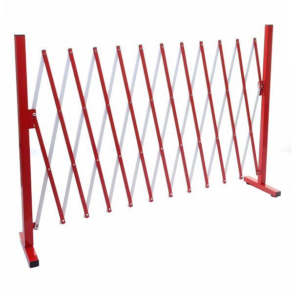 Barrière Mendler HWC-B34, barrière de sécurité extensible, aluminium rouge-blanc, hauteur 103cm, largeur 37-300cm, 64376