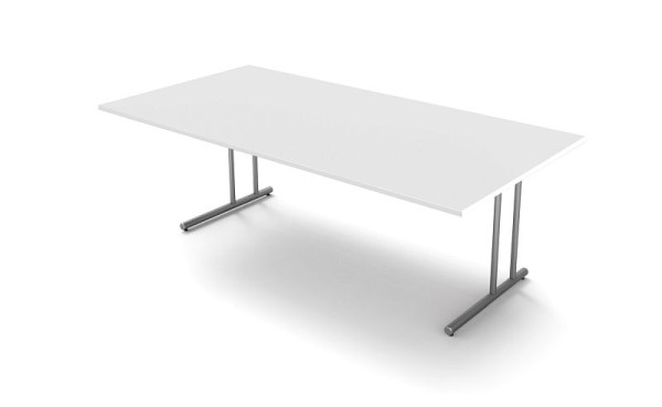 Bureau Kerkmann extra large, avec pied en C, Start up, L 2000 mm x P 1000 mm x H 750 mm, couleur : blanc, 11434210