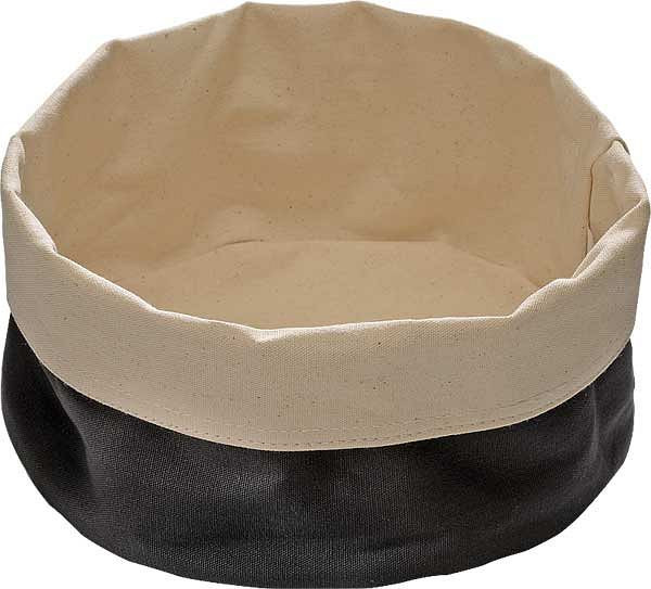 Sac à pain APS, Ø 20 cm, hauteur : 9 cm, coton, beige, noir, lavable en machine jusqu'à 30 degrés, 30351