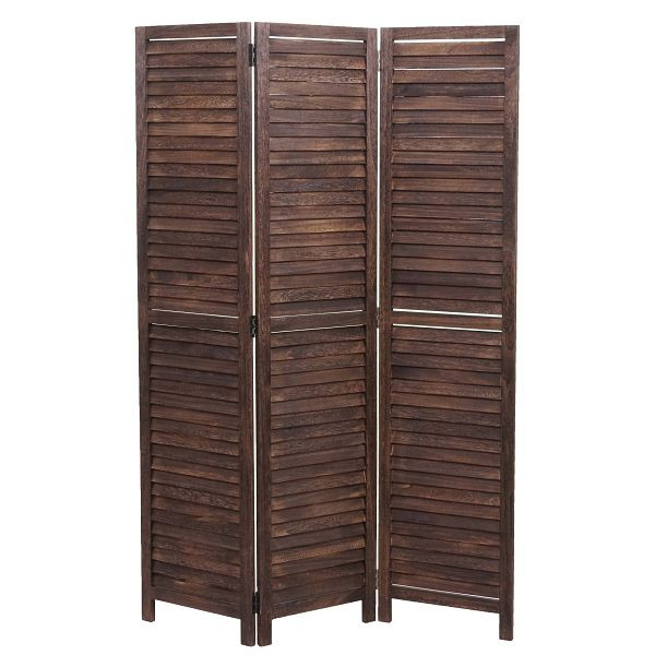 Mendler Paravent HWC-C30, écran de confidentialité pour cloison de séparation, look shabby vintage, 170x120cm, marron, 62636