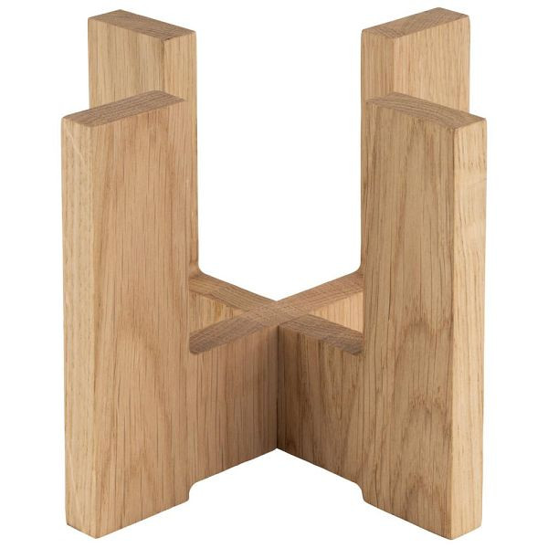 Support APS pour carafe en verre 15 x 15 cm, hauteur : 12 cm, bois de chêne (huilé), 14019