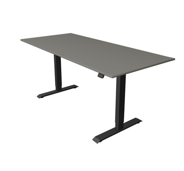 Table assis/debout Kerkmann L 1800 x P 800 mm, réglable en hauteur électriquement de 740 à 1230 mm, graphite, 10182212