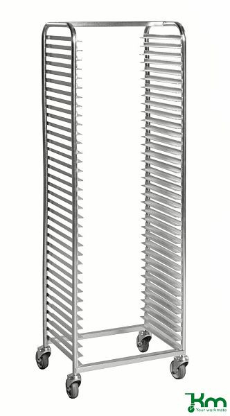 Chariot à plateaux Kongamek pour 36 plateaux de taille 540x440mm, avec 2 roulettes freinées, KM161B