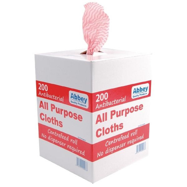 Lingettes antibactériennes multi-usages Jantex rouges, UE : 200 pièces, DN844