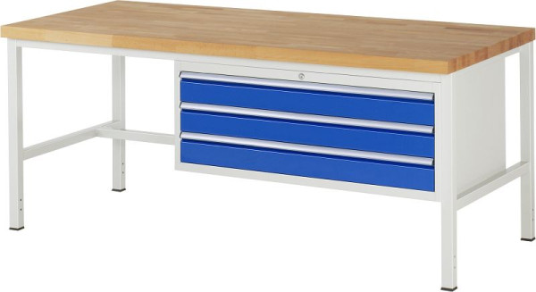 Etabli RAU série 8000 - modèle 8327, L2000 x P900 x H840-1040 mm, base système L1995 x P850 x H800-1000 mm, 03-8327A1-209B4H.11