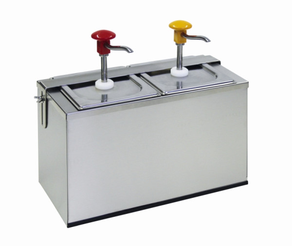 Distributeur à bouton-poussoir Schneider avec bac GN "Cool", 2 x 3 litres - 425 x 185 x 375 mm, 152441