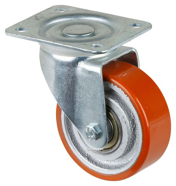 Rouleau de transport BS rollers, largeur de roue 38 mm, Ø roue 100 mm, capacité de charge 295 kg, polyuréthane coulé 95 Shore A, corps de roue en fonte, roulements à billes, LB500.C10.100