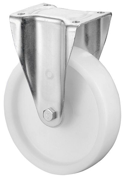 BS Rolls Roulette pour charges lourdes, roulette fixe, largeur de roue 45 mm, Ø roue 100 mm, capacité de charge 500 kg, bande de roulement/corps de roue en plastique, roulement à rouleaux, N110.B10.102