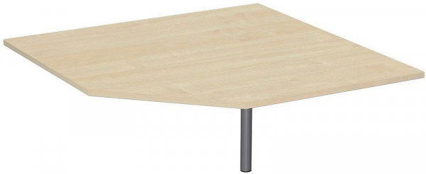 geramöbel plaque de liaison pentagone 90° avec pied de support, avec guide-câble, réglable en hauteur, 1225x1225x680-820, érable/argent, N-657510-AS