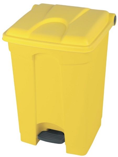 Poubelle à pédale Orgavente monochrome en PP, jaune, HxLxP 673x495x412 mm, 70 litres, SO-1270-YEL