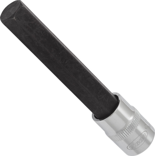 Embout de tournevis VIGOR, carré creux 10 mm (3/8"), profil six pans intérieur, 12 mm, longueur : 93 mm, pour commande manuelle, V6147