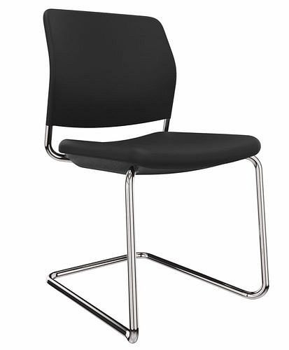 DENIOS chaise visiteur Cay, luge, empilable, noir, 292441