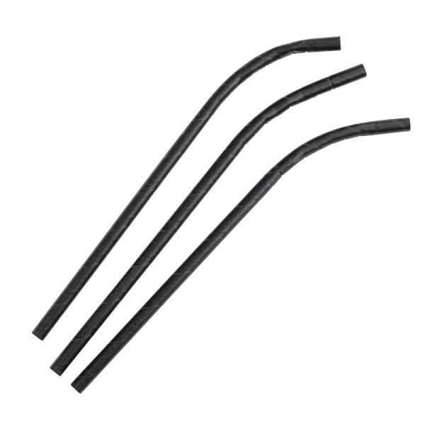 Fiesta Compostable Compostable Pailles en papier flexibles emballées individuellement Noir (lot de 250), FP444