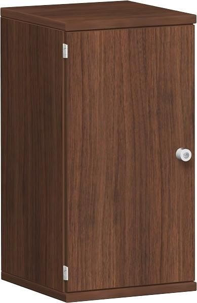 geramöbel armoire à portes battantes 1 étagère décorative, verrouillable, serrure à droite, 400x425x768, noyer/noyer, N-10DR204-NN
