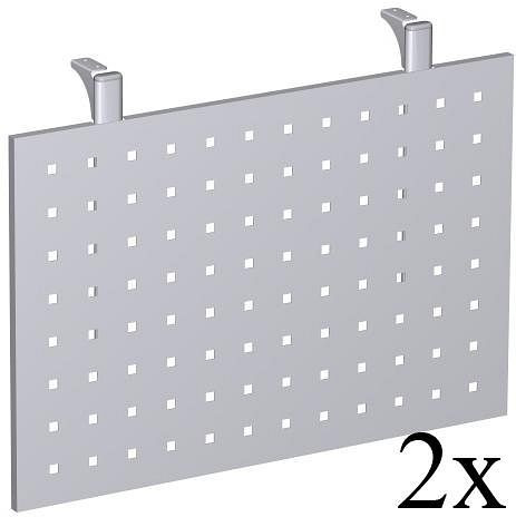 geramöbel Panneau de fond perforé 4 pieds Pro pour panneau d'angle complet, argent, N-657609-S