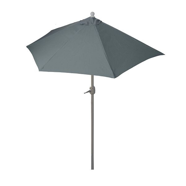 Mendler parasol semi-circulaire Parla, demi-parasol balcon parasol, UV 50+ polyester/aluminium 3kg, 270cm anthracite sans support, 52377