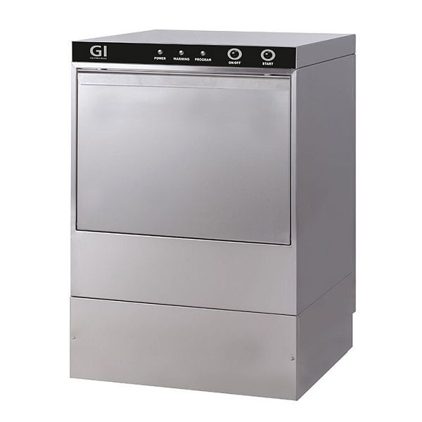 Lave-vaisselle électronique Gastro-Inox avec pompe et distributeur de savon, 50x50cm, 400V, acier inoxydable AISI 304, 400.104