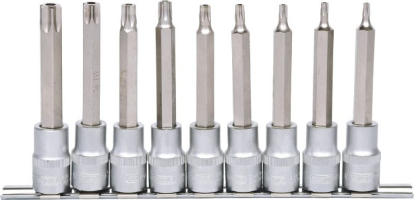 KS Tools Jeu de douilles 1/2", longues, 9 pièces, TB20-TB60 avec trou frontal, 917.1790
