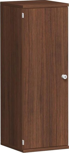 geramöbel armoire à portes battantes 2 étagères décoratives, verrouillable, serrure à droite, 400x425x1152, noyer/noyer, N-10DR304-NN