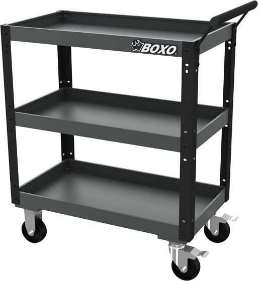 Chariot d'atelier de service Boxo, conception robuste, noir-gris, BSD-283000-BG