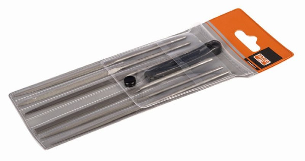 Jeu de limes aiguilles Bahco, 6 pièces, 160 mm, étui en plastique, coupe 1, 2-470-16-1-0