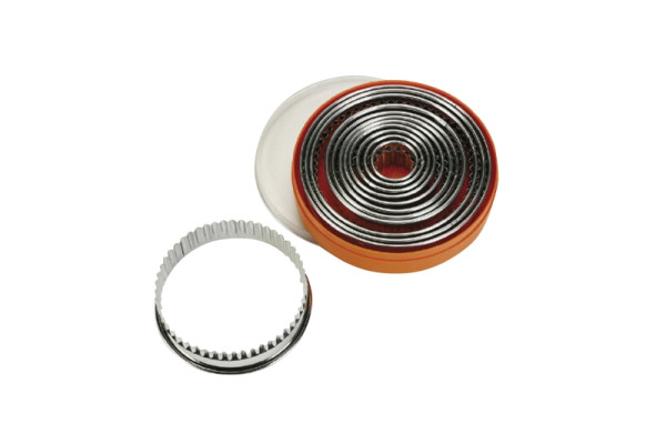 Set d'emporte-pièces ronds dentelés Schneider, 9 pièces, acier inoxydable, épaisseur du matériau : 0,4, 0,5 mm, 199502