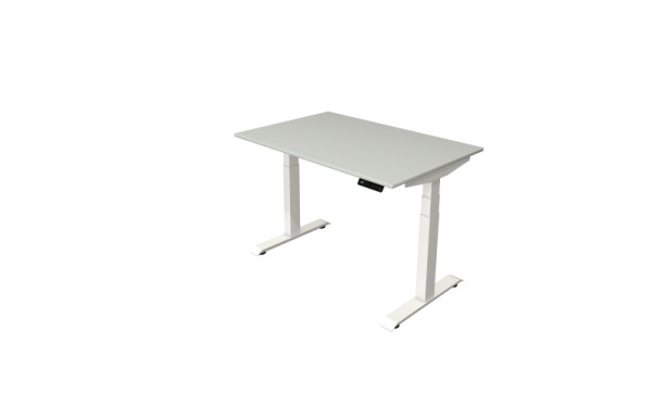Kerkmann table debout/assise Move 4 nouveau 120 x 80 cm cadre blanc, plateau gris clair, 10090411