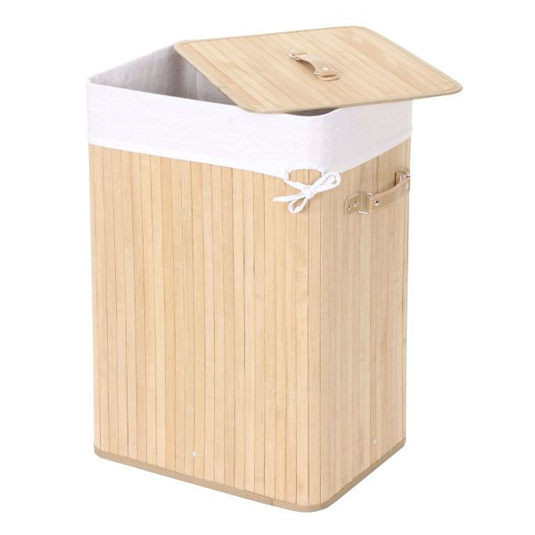 Panier à linge Mendler HWC-C21, Panier à linge Panier à linge Panier à linge Panier à linge Panier à linge, bambou 61x43x32cm 70l, couleur naturelle, 61146