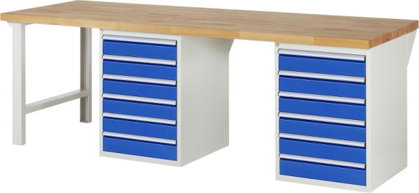 Etabli RAU série 7000 - modèle 7516-8, L2500 x P900 x H890 mm, base système L2500 x P850 x H850 mm, 03-7516A8-259B4M.11