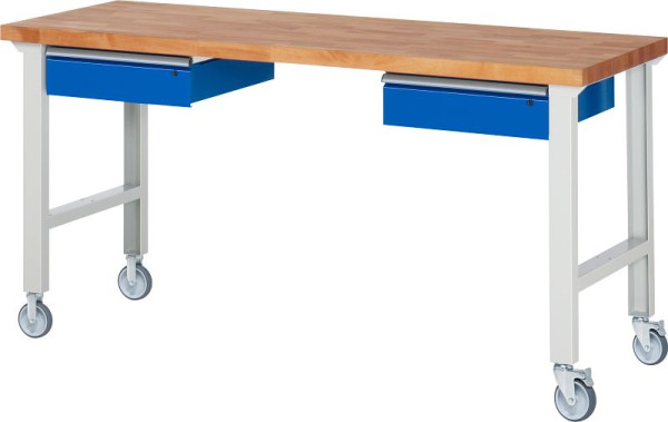 Établi mobile RAU 7002A1, 2000x700x1000mm, 2 roulettes fixes et pivotantes chacune, 05-7002A1-207B4S22.11