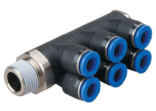 temporisateur B-YVTEdk3-6-1/8-KU, raccord vissé distributeur Y, filetage conique, tuyau Ø : 6 mm, filetage : 1/8", UE : 4 pièces, 03180933