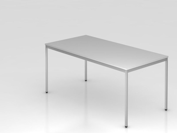 Hammerbacher table de réunion pied carré 160x80cm gris, forme rectangulaire, VVS16/5/5