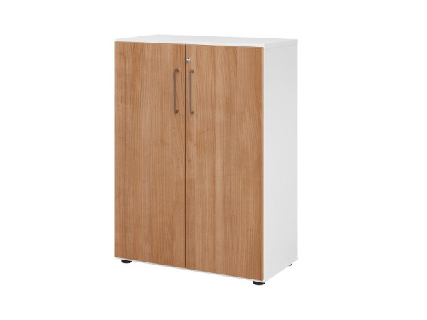 Armoire Hammerbacher 3OH 938T3 blanc/noyer, 80 x 42 x 110 cm, V938T3/W/N/BS