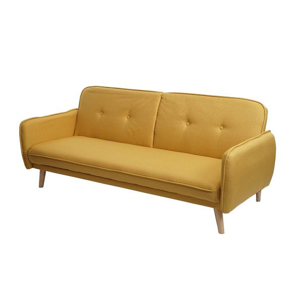 Canapé-lit Mendler HWC-J18, canapé lit d'invité canapé-lit pliant, fonction couchage tissu/textile, jaune, 75468