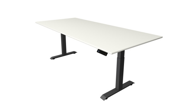 Kerkmann Move 4 table assis/debout, L 2250 x P 1000 mm, réglable en hauteur électriquement de 640 à 1290 mm, blanc, 10081110