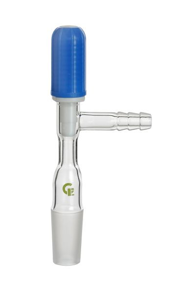 Rettberg Kern NS 24/29 avec tube coudé, vanne PTFE 0-3 mm et olive 8 mm, verre borosilicaté 3.3, 107000020